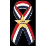 UNITED STATES USA FLAG RIBBON OUR THANKS SCRIPT